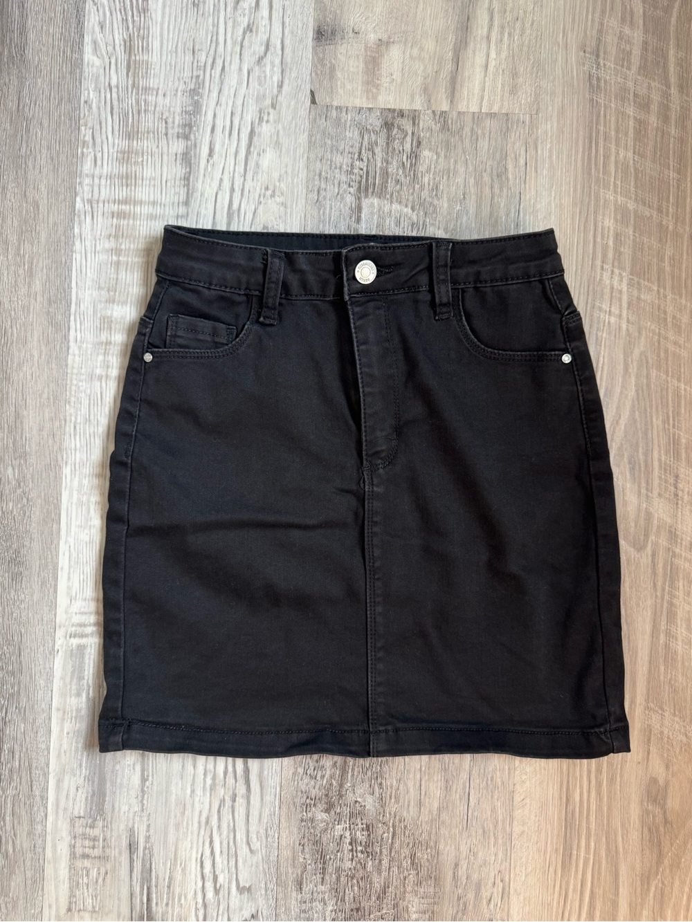 Missguided + Black Denim Mini Skirt